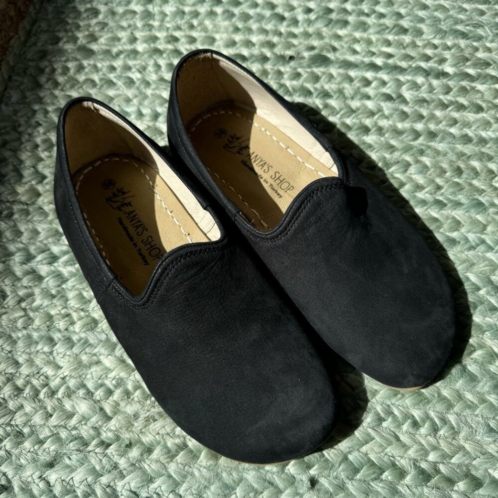 Yasemin Nubuck Leather Loafers designed by Anya handmade in Turkey